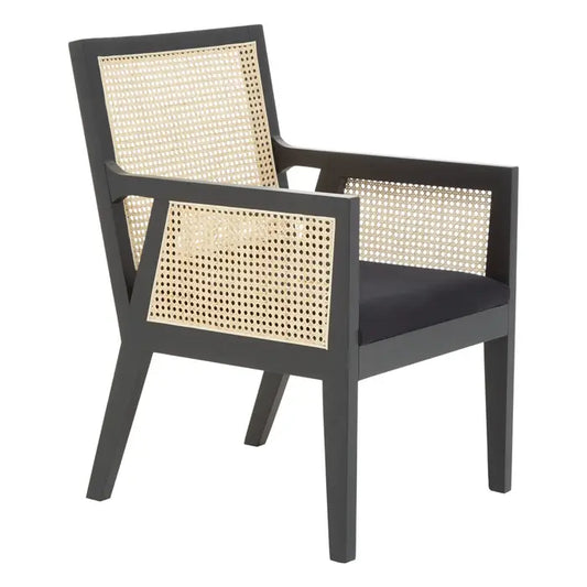 Japandi Rattan Chair Black Birch